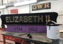 Black nameplate for No.70 'Elizabeth II'. Photo: Ronan O'Brien