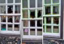 The windows were smashed at The Rising Sun Inn