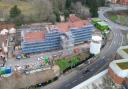Drone shot of construction work being carried out at the old magistrates' court
