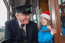 CHRISTMAS CARRIAGE: Evelyn Sanders, then aged 4, enjoying a trip on Severn Valley railway last year.