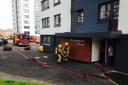IN ACTION: Crews go to work at the St John's tower blocks. Picture: @HWFire