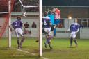 Kyle Turner scores Sporting's second against Hinckley. Picture: ANDRE ROBERTS.