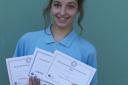 Best in school: Charlotte Blakiston who won gold in the junior maths challenge. Picture: MOLLIE MCKENZIE.