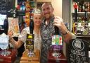 Chris and Tracy Lowe pictured on 27 October, the launch day of the 2023 and 50th edition of the Campaign for Real Ale’s Good Beer Guide.