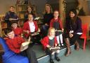 Headteacher of Far Forest Lea Memorial CE Primary Academy, Mokshuda Begum (right) and Hayley Tarbet with pupils in the school’s Learning Loft.