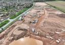 Drone camera shows latest works at housing development off Habberley Road