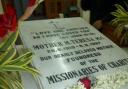 Touching tribute: The picture of Betty Yates on Mother Teresa’s tomb in Calcutta, India.