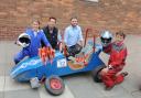 Eyes on the prize: From left, Elizabeth Walker, teachers James Abbott and Jordan Scott and Roddy Philips hope to win the next soap box derby.