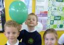 Selling cakes: Year two pupils from left, Lucas Dusconi, Joseph Butler and Florence Ridley, aged six.