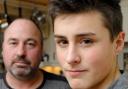 Modelling dream: Paul Pulling and his son Callum, who has been signed up by an agency for photographic assignments. Picture: Phil Loach. 051425L.