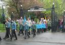 Scouts leave Stourport's Memorial Park.