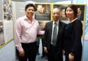 EXHIBITION: WaiLo Li, right, with James Wong, managing director of the Chung Ying Group and Mr Woon Wing Yip OBE, project participant and chairman of Wing Yip Superstores at the launch of Chinese Lives in Birmingham.
