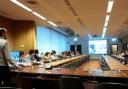 EXPERT CHAT: Students receiving a talk at the UN headquarters in Geneva, Switzerland.