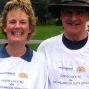 Tough trek: Sally Warrington and Ron Lynes on the Worcestershire Way.