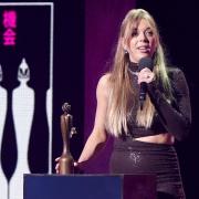 Becky Hill, the winner of Best British Dance Act award during the Brit Awards 2023 at the O2 Arena, London.