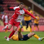 Gerry McDonagh in action for Harriers on the opening day against Woking