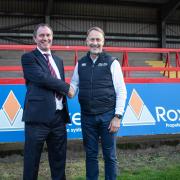 From left to right: Adrian Banks, Managing Director at Roxel UK and Richard Lane, Director at Kidderminster Harriers
