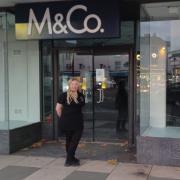 Lindsey Watson outside the former M&Co store