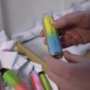 Matthew Carpenter shows some of the confiscated vapes that were tested as part of the BBC’s investigation last year