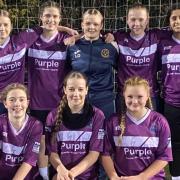The girls from Kidderminster Lions Under 16s.