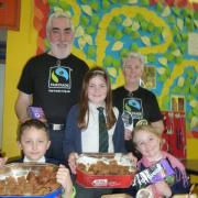Tasty treats: Back Stourport Fairtrade members Andrew and Vi Higgs with front from left, Samuel Kelly-Edwards, Molly Clarke and Jade Reece.