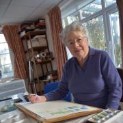 Brush with success: Margaret Layton in her home studio. Photo: COLIN HILL