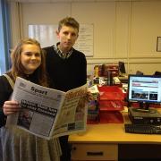 Matt Wright and Daisy Rudge were two of the Stourport High sixth formers who visited the Shuttle offices in Kidderminster.