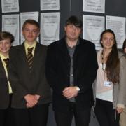 Poet Simon Armitage with Year 10 and Year 12 Students at Haybridge High School, Hagley, for National Poetry Day 2012
