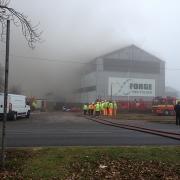 Major fire: The blaze at Lawrence Waste Recycling Centre. Photo Emma Hill.