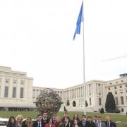 SCHOOLS UNITED: Students from Stourport High School and Baxter College at the UN in Switzerland as part of last year's ContinU Trust programme.