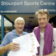 Making a splash: Peter Picken with Ian Brown, who will be raising money for the Scanner Appeal.
