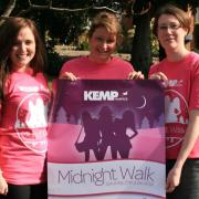 GIRL POWER: From left, Sophie Bishop, Norma Bingham and Caroline Beech launch this year's Midnight Walk.