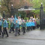 Scouts leave Stourport's Memorial Park.