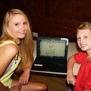 GOLDILOCKS: Rebecca Swann, right, with Sophie Carrier of the Monday Night Group, who added the finishing touches to Rebecca’s original picture.