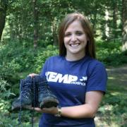 RIVERSIDE FUNDRAISER: Sophie Bishop, of the Kemp Hospice fundraising team, prepares for the River Severn Walk.