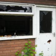 Damage to the Kitchen windows and door