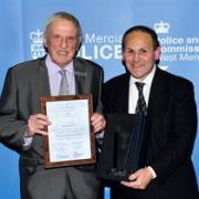 West Mercia Police & Crime Commissioner Bill Longmore giving 'Community Champion (Group)' Award to Rob Chadwick, Director of The ContinU Trust