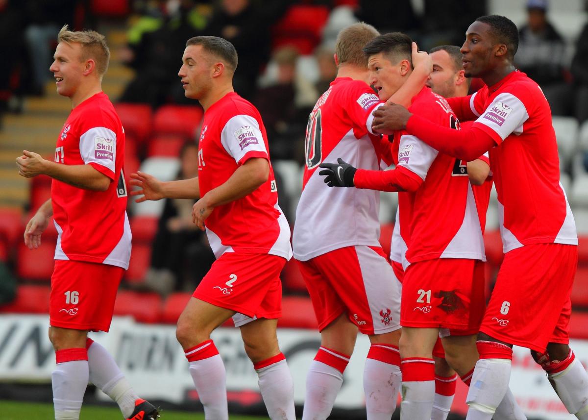 HARRIERS out gunned Tamworth in a goal-laden Skrill Premier clash. 
First half efforts for Anthony Malbon and Joe Lolley did not reflect Kidderminster's dominance as Tamworth keeper Cameron Belford produced a slew of saves.
The game went mad in the seco