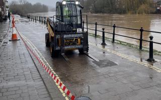Flood barriers are being deployed