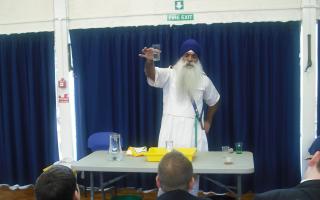Storyteller Roop Singh gave a series of insightful presentations to pupils at King Charles I School.