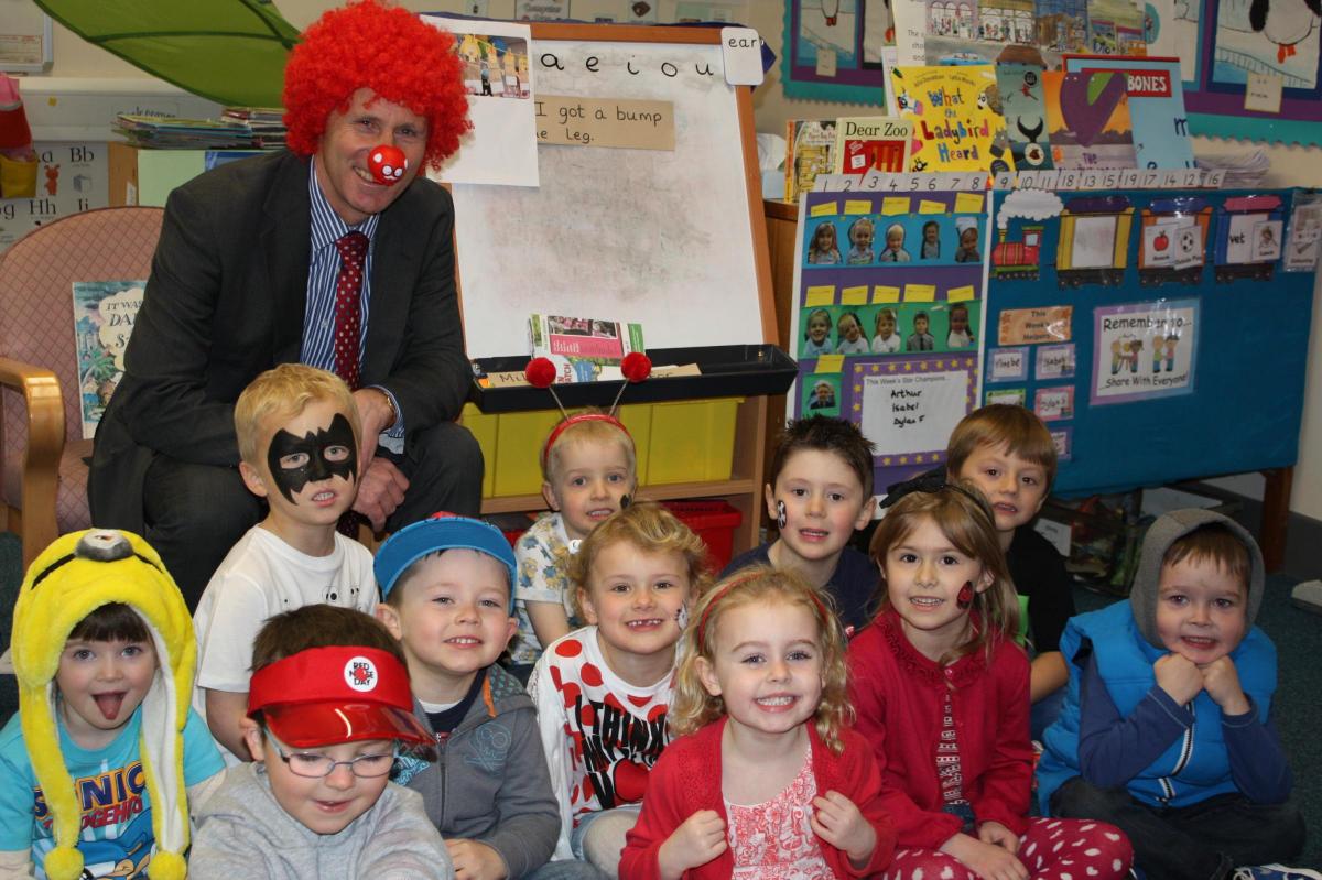 Pupils and staff at Heathfield School, in Wolverley, held a red non-uniform day and paid £1 to have their faces painted.