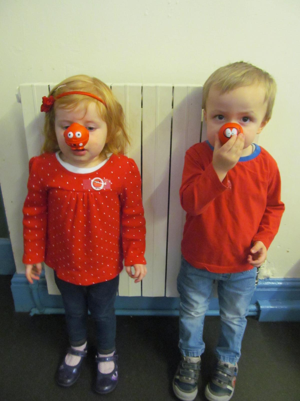 Children at Little Trinity Nursery, in Birmingham Road, dressed in red