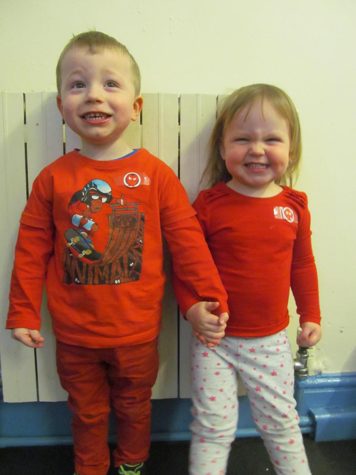 Children at Little Trinity Nursery, in Birmingham Road, dressed in red