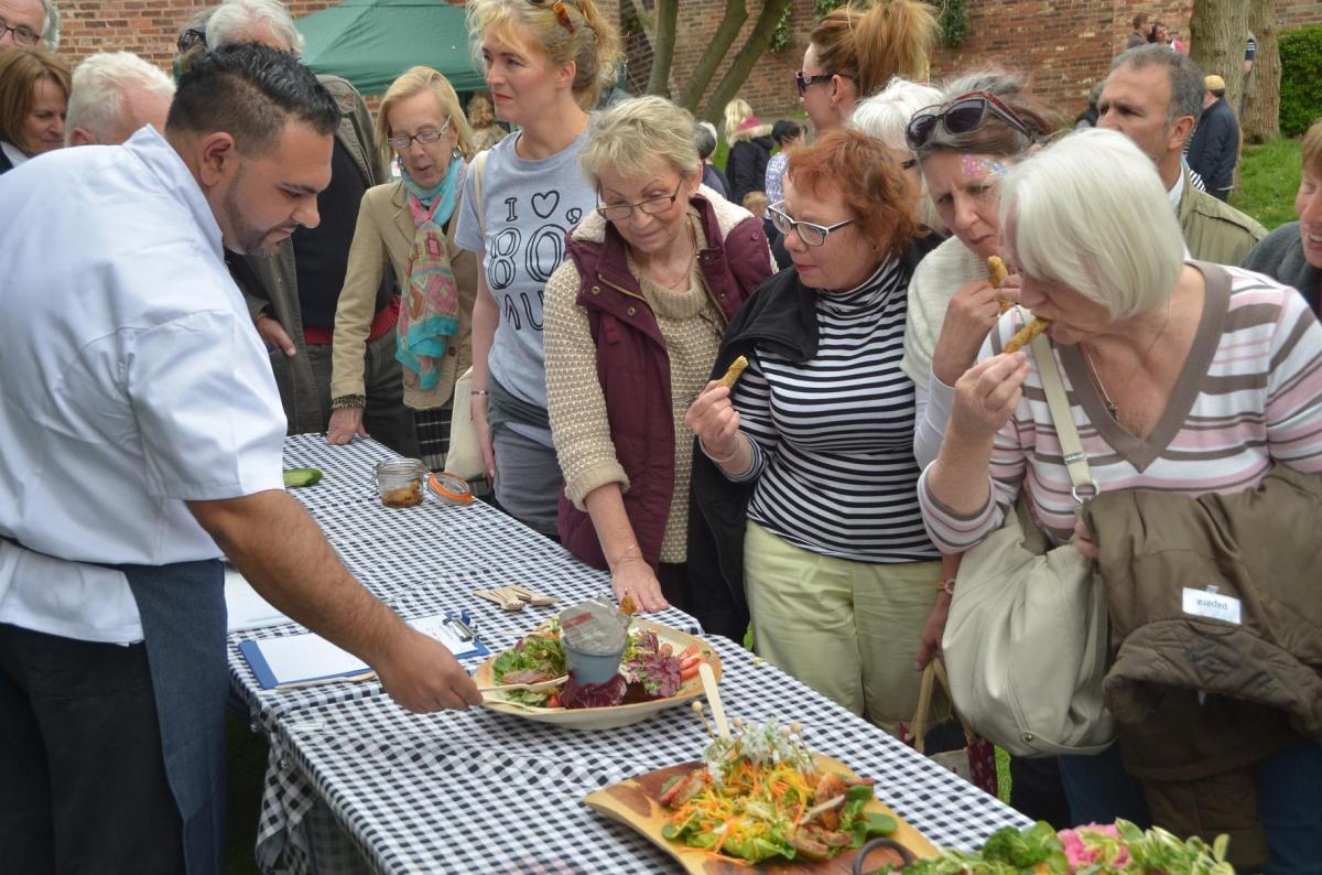 Bewdley residents and visitors taste the salads from the Salad Challenge. PIC: Colin Hill