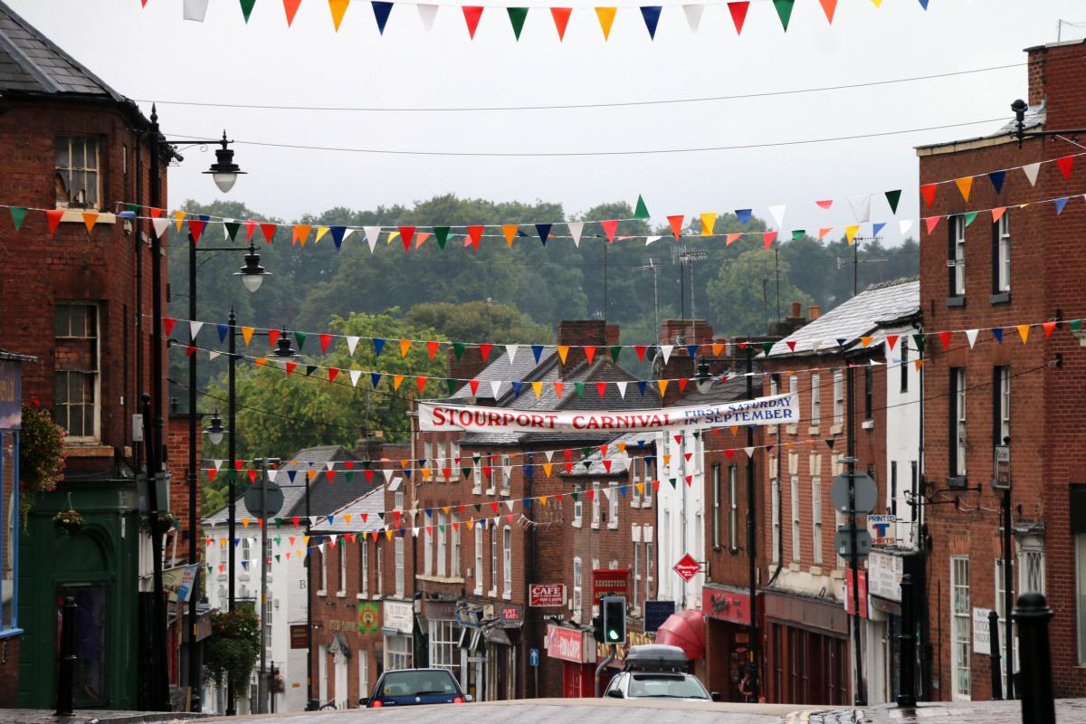 Bunting put up around Stourport for this year's carnival