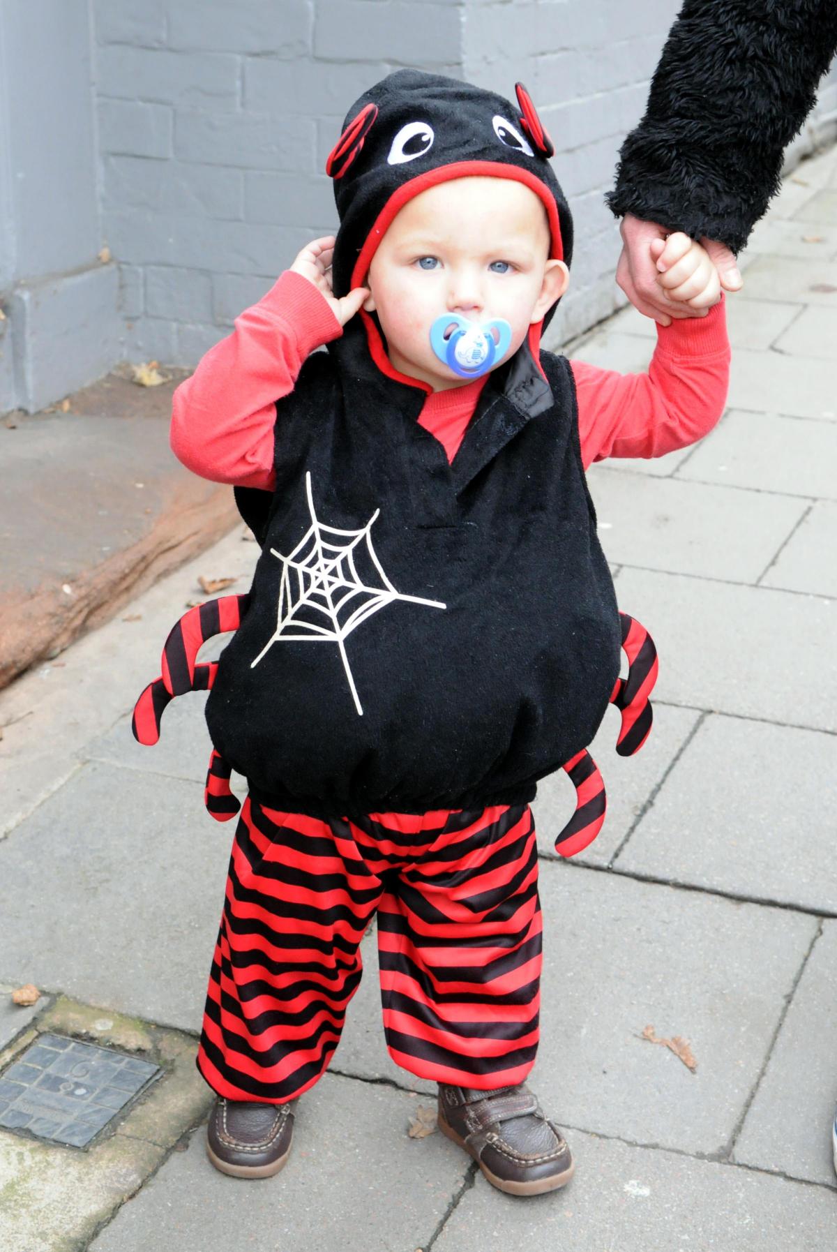 Caylem Bourne, one, dressed as a spider