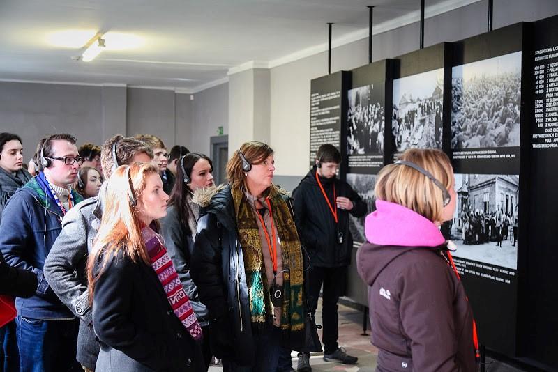 Pupils from Kidderminster College and other schools across the region looking at photos taken at the Nazi death camps during World War Two. Photo by Yakir Zur