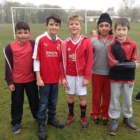 Leighton Pratt, Shay Williams, Dylan Pearson, Amrit Sheena and Maxwell Roberts from Wilden CE Primary School