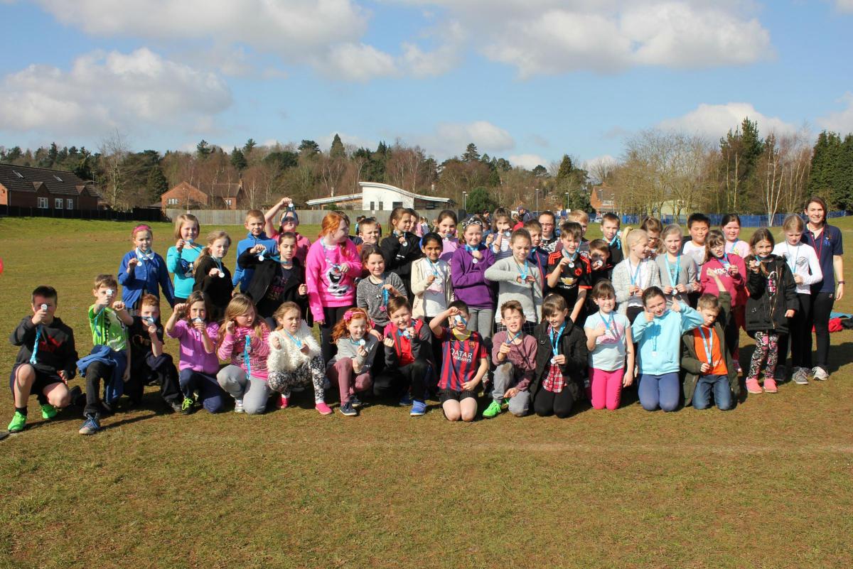 Children from Comberton Primary School, in Borrington Road, enjoy running a mile for Sport Relief