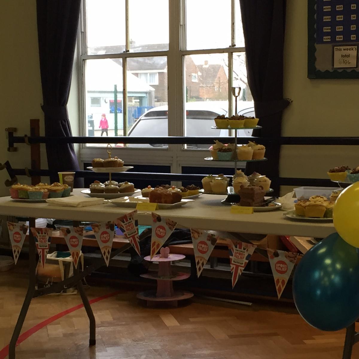 More than £100 was raised for Sport Relief by St Oswald's CE Primary School, through a coffee morning and bake sale